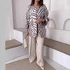 Women's Striped Printed French Lapel Suit Jacket