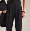 Retro Casual Business Non-ironing Mid-waist Wool Suit Pants