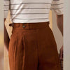 Italian Paris Buckle Double Pleated Western Men's Casual Straight Casual Trousers