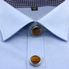 [Illegal Button] Men's Round Carbon Fiber Cufflink