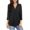 European And American Temperament Chiffon Women's Pullover Loose V-neck Shirt Top