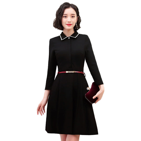 Spring Korean Style Suit Collar Dress High-End White-Collar Professional Formal Wear Women