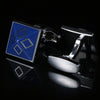 Geometric Shape Blue Border French Cufflinks