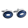 French Shirt Cufflinks Oval Blue Oil Drip Business Cufflinks