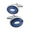 French Shirt Cufflinks Oval Blue Oil Drip Business Cufflinks