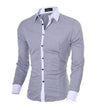 Mens Casual Long Sleeve Slim Fit Shirts