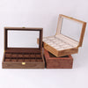 High-end clamshell wooden watch box 12-digit European retro solid wood watch box Rectangular watch storage box