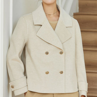 Short Fashion Elegant Slim Coat Double-faced Woolen Goods Fall Winter Coat