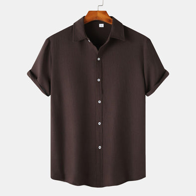 Men's Simple Casual Solid Color Shirt Top