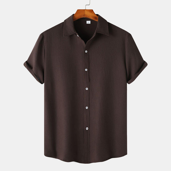 Men's Simple Casual Solid Color Shirt Top