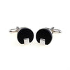 Men's Fashion Round Black Onyx Cufflinks