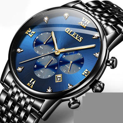 Multi-function Chronograph Quartz Watch Night Light Waterproof