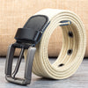 Men's Pin Buckle Polyester Woven Pants Canvas Belt