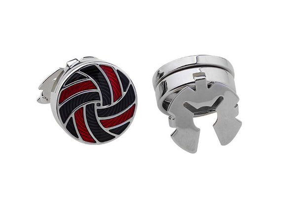 French Cufflinks High-end Business Style Round Electroplated White Steel American Shirt Cufflinks