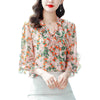 Fragmented Chiffon Shirt With Stylish And Stylish V-neck Straps