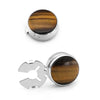 [Illegal Button] Men's Round Carbon Fiber Cufflink