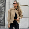 French Lapel Overalls Loose Bomber Jacket