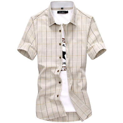 Cotton Mens Button Collar Short Sleeve Shirts