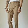 Men's Slim Fit Elastic Straight Commuter Trousers