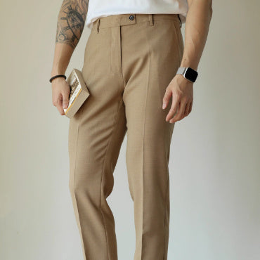 Men's Slim Fit Elastic Straight Commuter Trousers