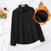 Black Shirt Female Autumn Winter Plus Cotton Harbor Wind Design Sense