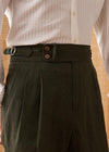 Italian Paris Buckle Double Pleated Western Men's Casual Straight Casual Trousers