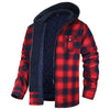 Thick Plaid Long Sleeve Hooded Jacket