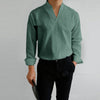 Stand Collar Solid Color Regular Men's Shirt Four Seasons Universal