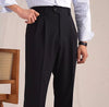 Neapolitan Mesh Wool Breathable Straight Loose Suit Pants