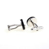 Men's Fashion Round Black Onyx Cufflinks