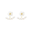 Pearl Flower Earrings Women's Silver Needle