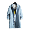 Denim Trench Coat Men's Mid-length Fashion Loose Casual Coat