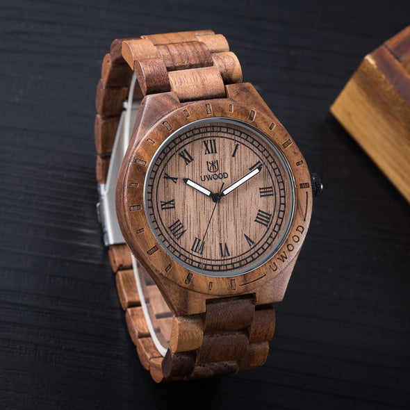 Wooden quartz watch