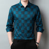 Fashion Personality Plaid Top Men's Lapel Long Shirt