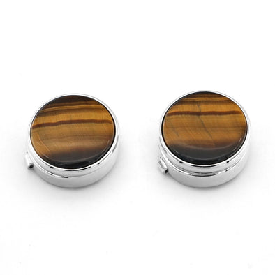 [Illegal Button] Men's Round Carbon Fiber Cufflink