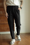 Straight Casual Draping Cropped Suit Pants