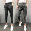 Striped Casual Slim Fit Spring And Autumn Ankle-length Pants Slimming