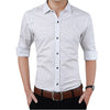 Brand Fashion Male Shirt Long-Sleeves Tops Polka Dot Printing Mens Dress Shirts Slim Men Shirt Plus Size M-5XL FGT