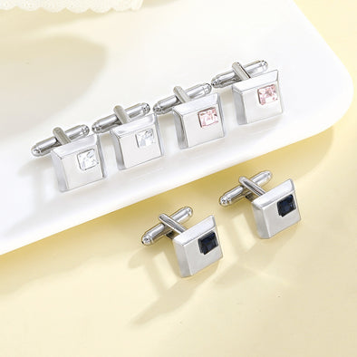 Alloy Spot Drill Fashion Men's Square Cufflinks