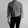 Stand Collar Solid Color Regular Men's Shirt Four Seasons Universal