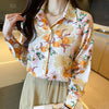 Flavor Printed Long Sleeve Tulip Shirt