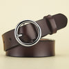 Women's Leather Belt All Match Round Buckle