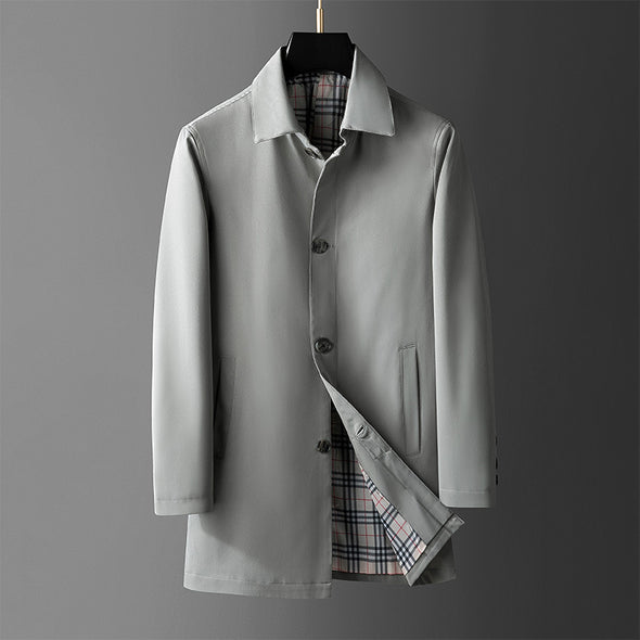 Men's Mid-length Trendy Casual Loose Trench Coat