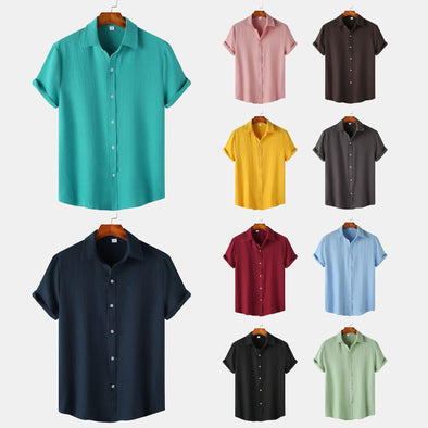 Men's Simple Casual Solid Color Shirt Top