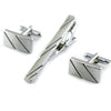 Men's Business Silver Diagonal Cufflinks