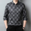 Fashion Personality Plaid Top Men's Lapel Long Shirt