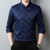 Fashion Personality Plaid Top Men's Lapel Long Shirt