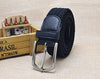 Men's Leather Canvas Woven Belt