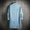 Denim Trench Coat Men's Mid-length Fashion Loose Casual Coat