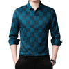 Fashion Personality Plaid Top Men's Lapel Long Shirt